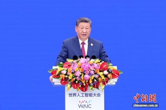 Chinese President Xi Jinping delivers keynote speech at opening ceremony of 2026 World AI Conference