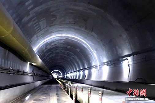 The completed Qixingping Tunnel on the Xi’an-Chongqing High-Speed Railway. (Photo: China News Service)