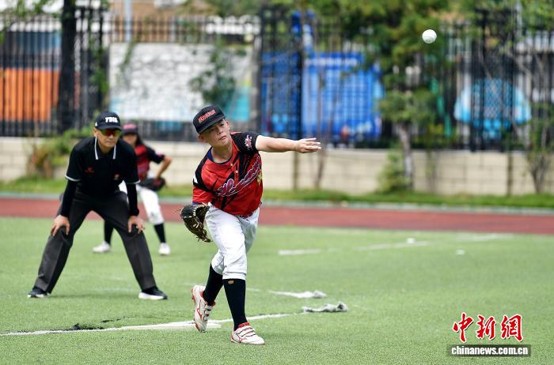 The opening ceremony of the 8th "Haiqing Cup" Cross-Strait Youth Baseball Exchange Campin Fuzhou, Aug. 3, 2026. (Photo: China News Service/ Zhang Bin)