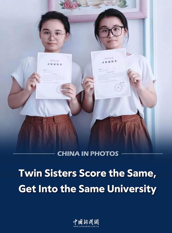 China in phots: Twin sisters score the same, get into the same university