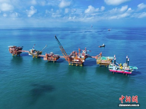 Phase I of the Bozhong 19-6 gas field, China's first 100-billion-cubic-meter gas field in the Bohai Sea, entered full production on August 9, 2026. (Photo provided by CNOOC Tianjin Branch)