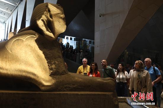Tourists visit Grand Egyptian Museum