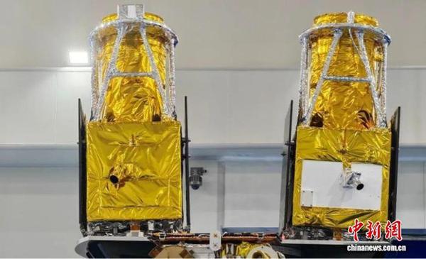 Qinling-01 and Qinling-02 satellites are mounted on the launch vehicle before liftoff. (Photo provided by Northwestern Polytechnical University)