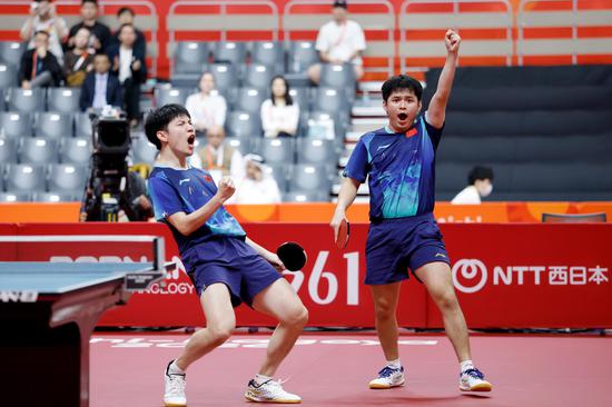 China wins men's doubles gold in table tennis at Aichi-Nagoya Asian Games