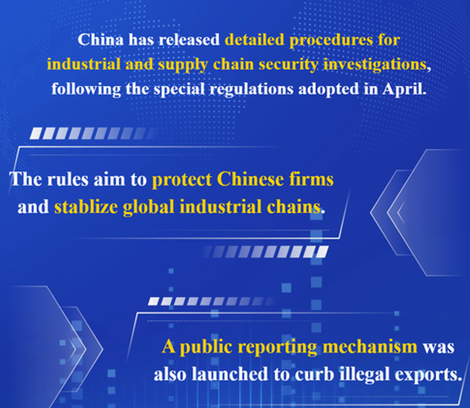 China rolls out rules to safeguard industrial and supply chains