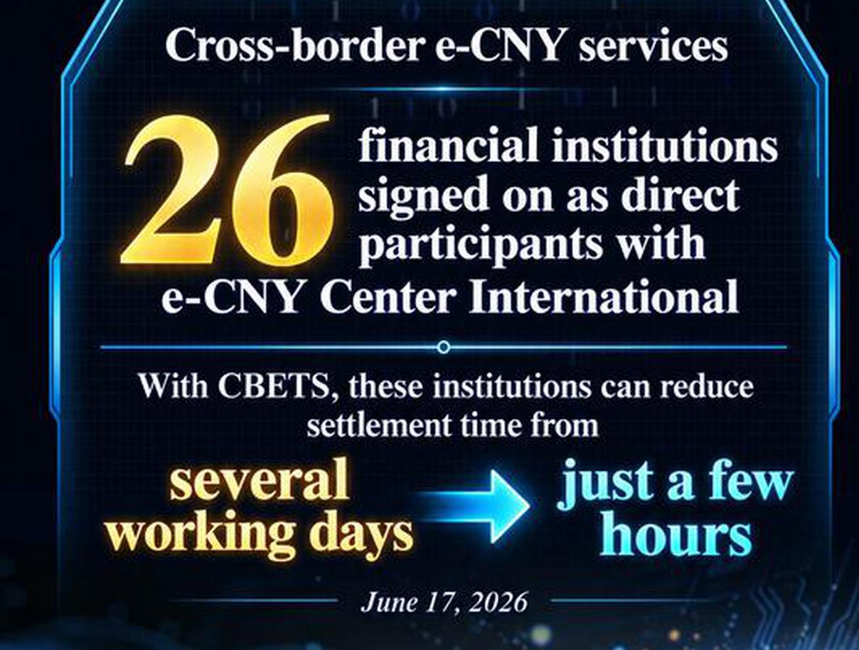 26 financial institutions join cross-border e-CNY services