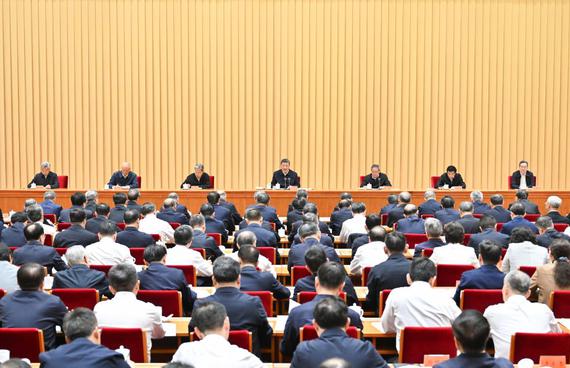 Chinese President Xi Jinping, also general secretary of the Communist Party of China Central Committee and chairman of the Central Military Commission, delivers an important speech during a national meeting on health in Beijing, capital of China. The meeting was held in Beijing on Monday and Tuesday. Li Qiang, Zhao Leji, Wang Huning, Cai Qi, Ding Xuexiang and Li Xi attended the meeting. (Photo/Xinhua)