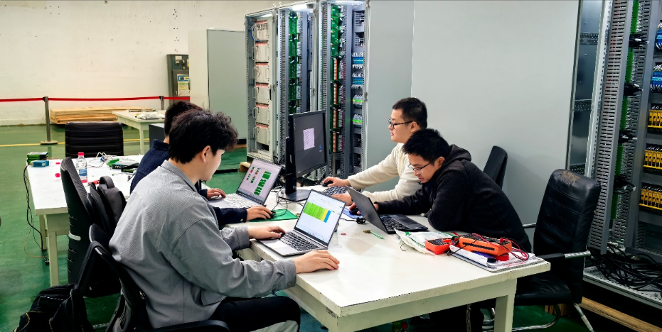 图为团队成员正在进行奎屯分输站站控系统国产化改造工厂组态分析。魏国富供图 图为团队成员正在进行奎屯分输站站控系统国产化改造工厂组态分析。魏国富供图