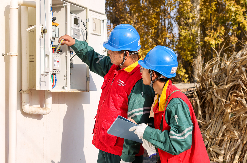 国网新疆电力有限公司工作人员在昌吉市大西渠镇逐丰四队巡检居民电采暖设备。何玉成 摄 国网新疆电力有限公司工作人员在昌吉市大西渠镇逐丰四队巡检居民电采暖设备。何玉成 摄