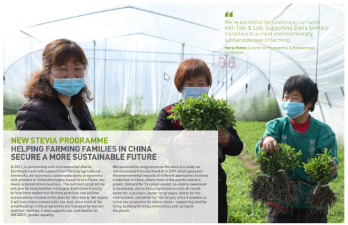 图片说明:泰莱集团甜菊叶可持续种植新计划