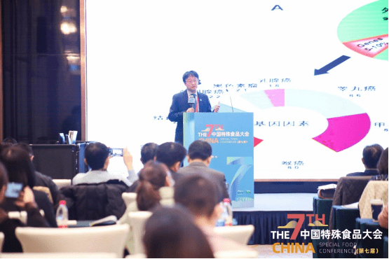 中国营养保健食品协会副会长、首都医科大学附属北京世纪坛医院石汉平教授介绍“中国精准营养与健康KAP真实世界研究”
