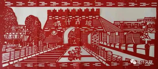 剪纸《喀什古城》 白任平