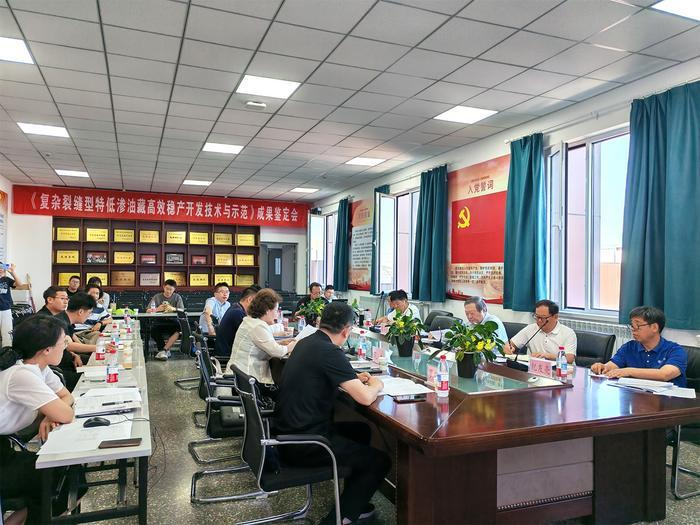 《复杂裂缝型特低渗砂岩油藏高效开发稳产技术与示范》成果鉴定会现场。(图片由准东采油厂提供)