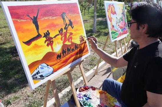 书画古城农民画展览。 书画古城农民画展览。