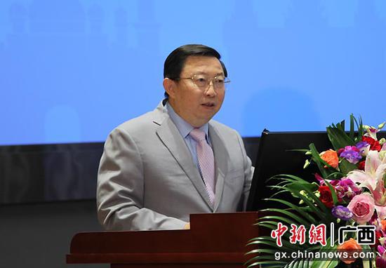 中国—东盟商务理事会执行理事长许宁宁在开幕式上致辞。 中国—东盟商务理事会执行理事长许宁宁在开幕式上致辞。