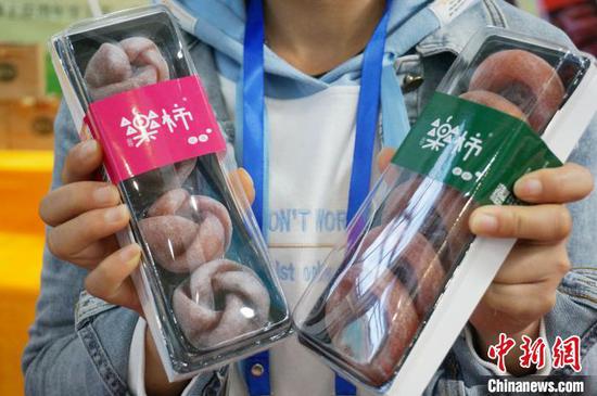 桂林平乐月柿的“花式造型”。 欧惠兰 摄 桂林平乐月柿的“花式造型”。 欧惠兰 摄