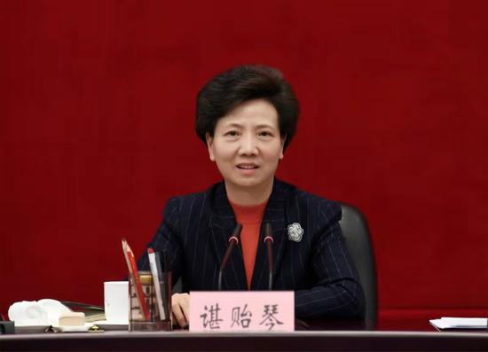 省委副书记、省长谌贻琴讲话。 张丽 摄