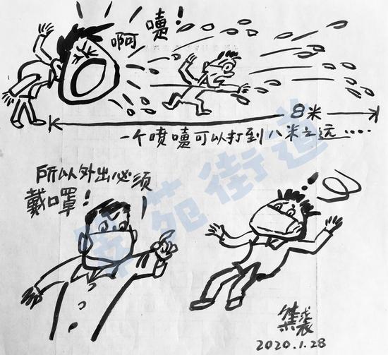 民间漫画高手创意作画趣味防疫宣传深入人心 中国新闻网 浙江新闻