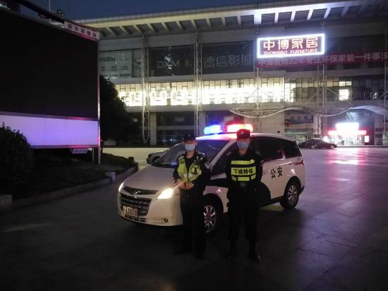 杭州下城警方执勤。 杭州警方 供图