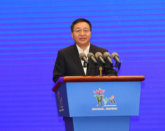 中国工商银行党委书记、董事长陈四清致辞。张丽 摄 中国工商银行党委书记、董事长陈四清致辞。张丽 摄
