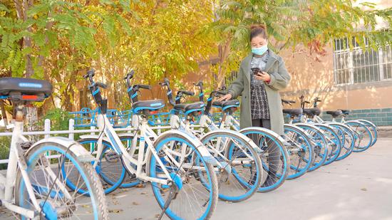 新疆库车市墩阔坦镇率先开启共享单车进村下乡