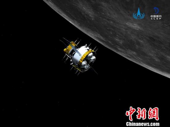 轨返组合体与上升器分离前模拟图。国家航天局供图