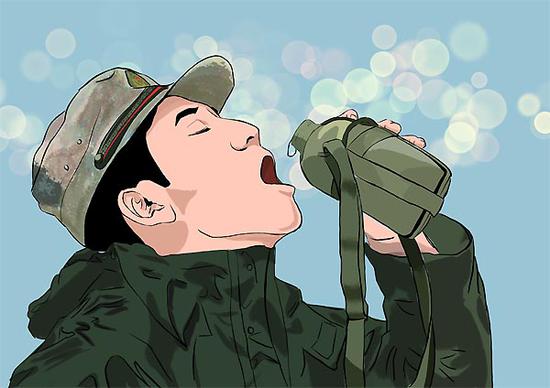 一组漫画带你走进武警新兵拉练现场