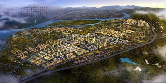 杭州富春湾新城远景规划。富阳区委宣传部供图