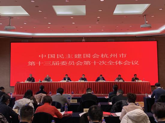 民建杭州市委会召开十三届十次全体会议。  梁穆 摄