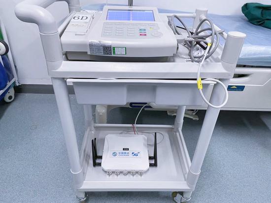 医院使用的“5G+移动心电监护系统”。陈文嫣 供图