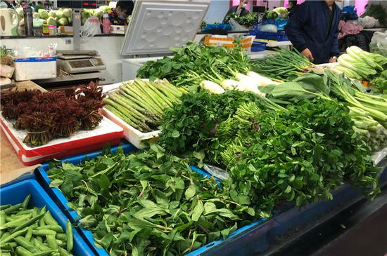 宁波一菜场“上新”的蔬菜。 林波 摄