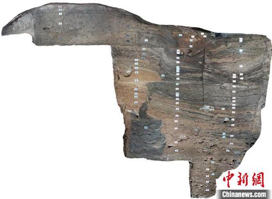图为贵安招果洞遗址文化堆积的建模。贵州省文物考古研究所供图