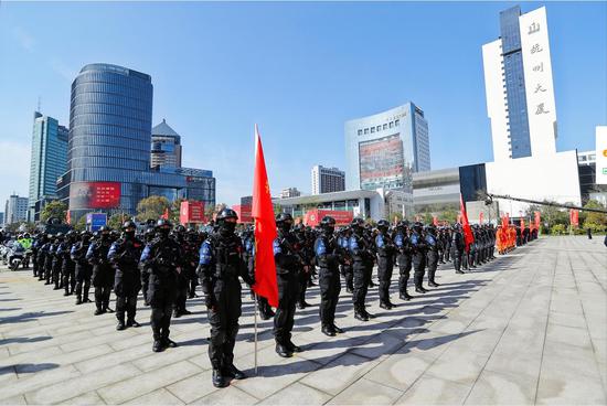杭州公安启动庆祝建党100周年安保“百日攻坚战”。 俞超供图