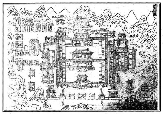 洞霄宫图 清·闻人儒《洞霄宫志》。杭州市文物考古研究所供图