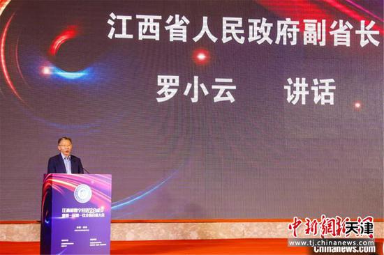 图为江西省人民政府副省长罗小云在会上致辞。　江西省数字经济学会供图