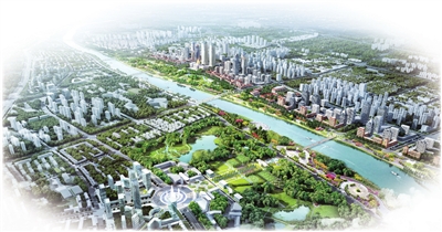 海河柳林地区规划效果 图片由天津市城市规划设计研究总院有限公司二院提供
