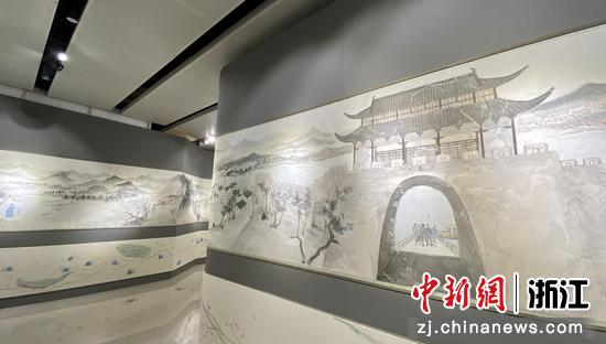 百米长卷中描绘的绍兴地标之一“迎恩门” 项菁 摄