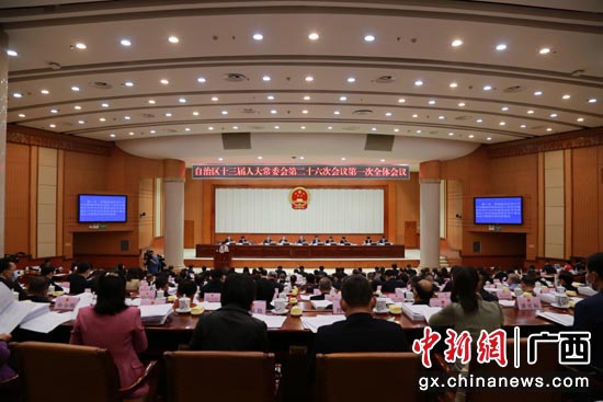 广西壮族自治区十三届人大常委会第二十六次会议现场。广西自然资源厅 供图
