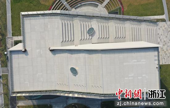 杭州大运河音乐公园观景台十分敞亮。（无人机照片） 王刚 摄