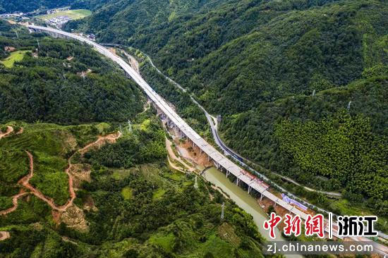 俯瞰景文高速项目。 浙江省交通集团供图