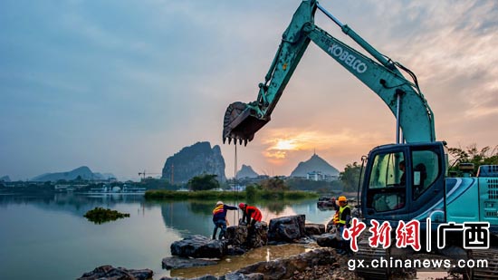 桂林漓江流域岸线生态修复。
