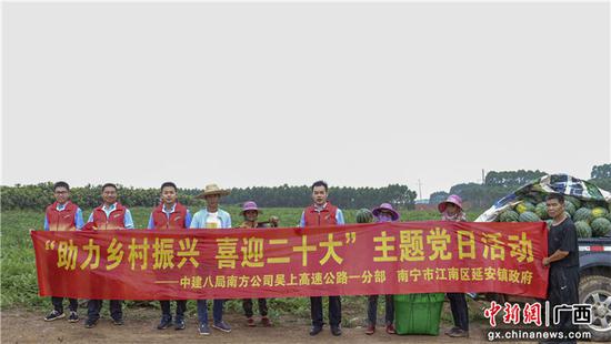 南宁吴圩至上思高速公路开展主题党日活动，助力乡村振兴。奚达龙 摄