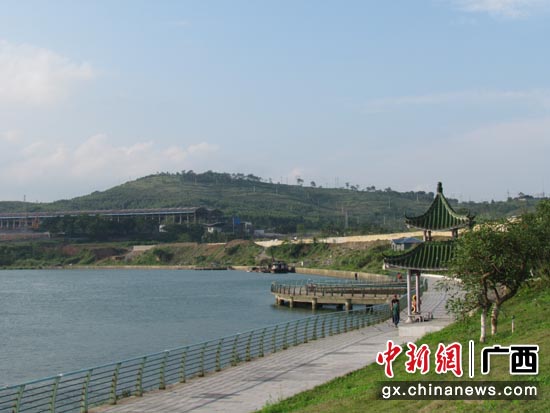 广西合山煤矿溯河江滨一带生态修复后。