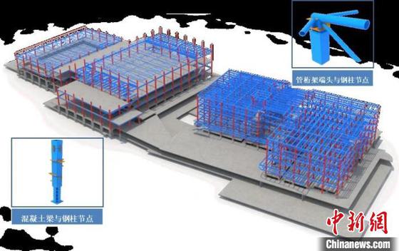 天津06地块项目钢结构深化模型 中建科工供图
