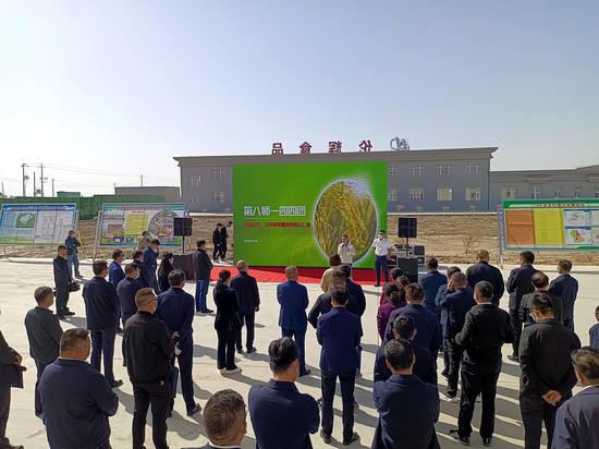 师市组成观摩组观摩新疆伦辉食品有限公司年屠宰加工16万头生猪建设项目现场。