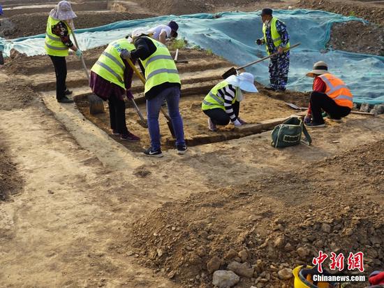 资料图为考古发掘现场。　 中新社发 天津市文物保护中心 供图