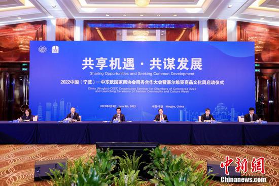 2022中国(宁波)—中东欧国家商协会商务合作大会现场。 宁波市贸促会供图