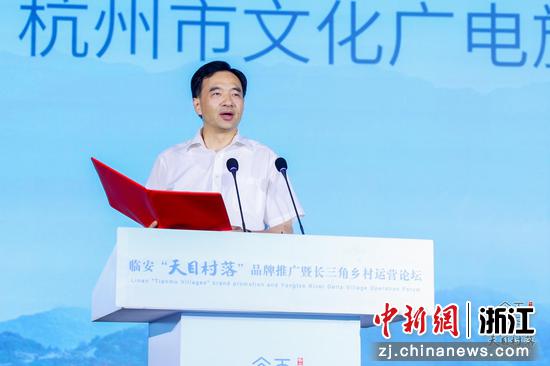 杭州市文化广电旅游局党组副书记、副局长赵弘中致辞。主办方供图