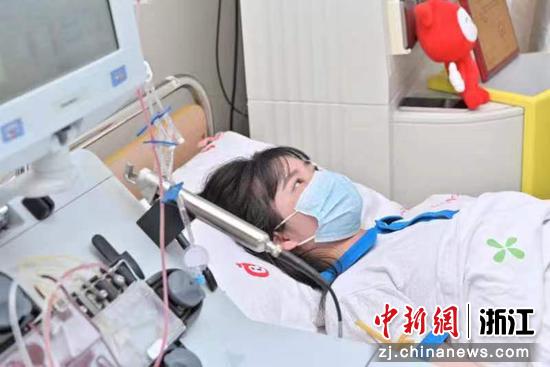 陈茜捐献造血干细胞。浙江省造血干细胞捐献者资料库管理中心供图
