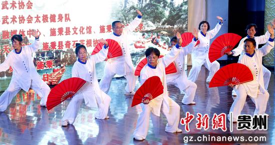 2022年7月16日，黔东南10县太极拳展示交流活动在施秉县举办，图为交流展示画面。